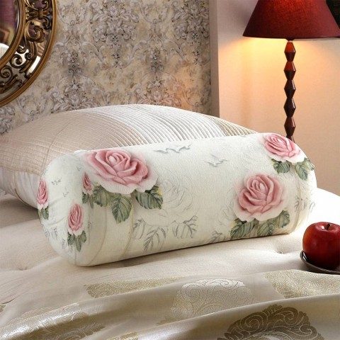 Декоративная вытянутая подушка «Оттиск с розами» вид 5