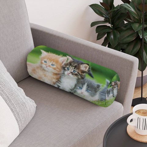 Декоративная подушка в форме валика «Котятки» вид 4