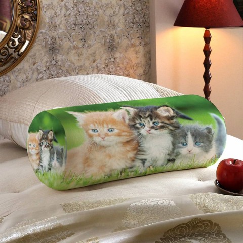 Декоративная подушка в форме валика «Котятки» вид 5