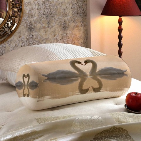 Декоративная подушка подголовник «Влюбленные лебеди» вид 5