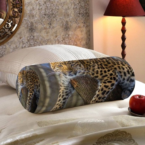 Декоративная подушка подголовник «Амурский леопард» вид 5