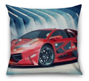 3D Подушка «Футуристичный красный автомобиль»