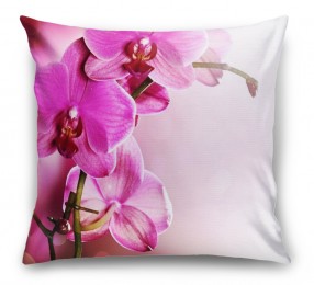 3D Подушка «Розовая орхидея на нежном фоне»