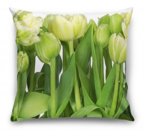 3D Подушка «Салатовые тюльпаны»