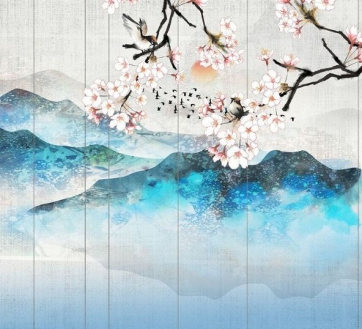 3D Подушка «Весна в горах» вид 2