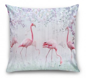 3D Подушка «Фламинго в саду»