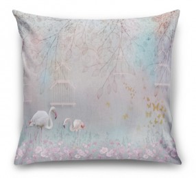 3D Подушка «Фламинго в розовом лесу»