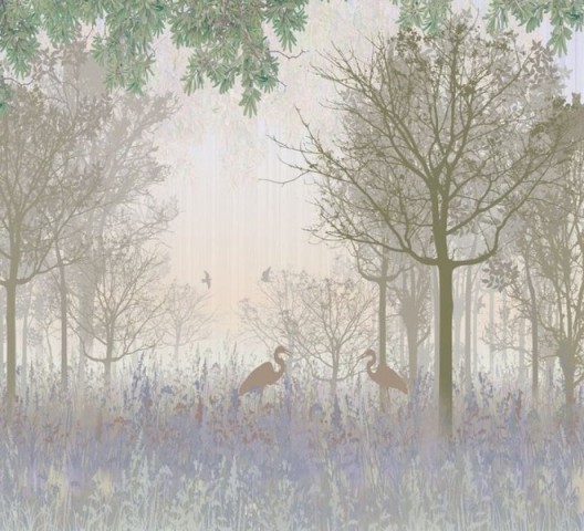 3D Подушка «Цапли в туманном лесу» вид 2