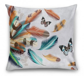 3D Подушка «Бабочки в ярких перьях»