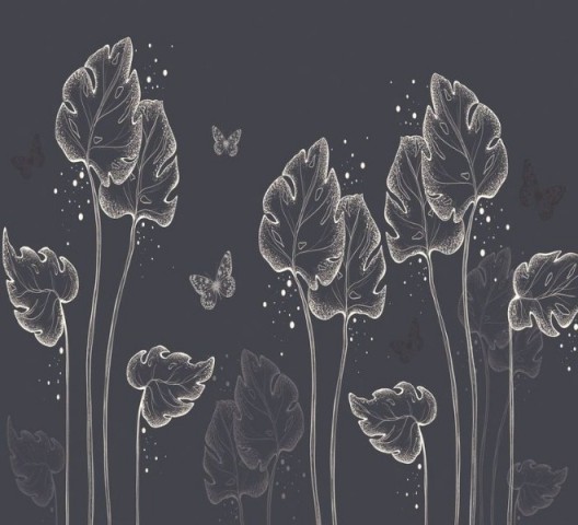 3D Подушка «Бабочки в листьях.Туманный вечер» вид 2