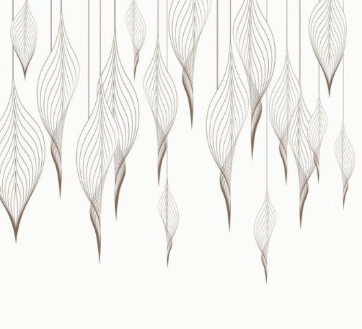 3D Подушка «Ниспадающие ажурные листья на белом» вид 2