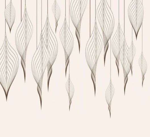 3D Подушка «Ниспадающие ажурные листья в бежевых тонах» вид 2
