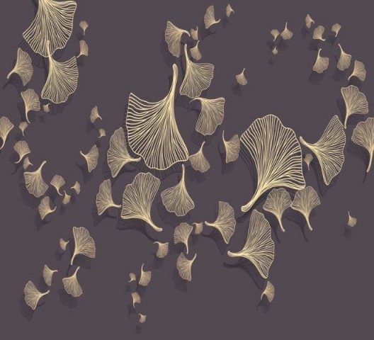 3D Подушка «Золотые зонтики на антрацитовом фоне» вид 2