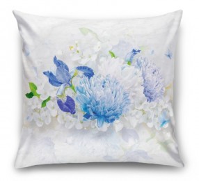 3D Подушка «Небесно-голубые цветы»