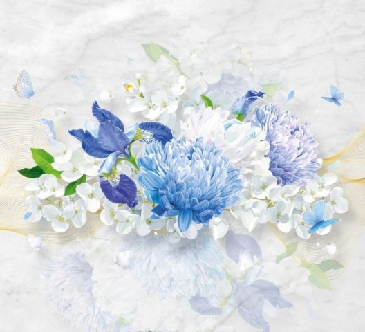 3D Подушка «Небесно-голубые цветы» вид 2
