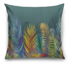 3D Подушка «Яркие тропические листья»
