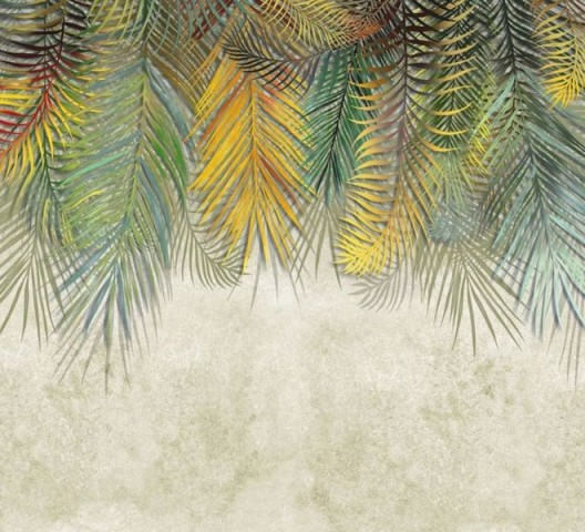 3D Подушка «Занавес из ярких листьев на светлом фоне» вид 2