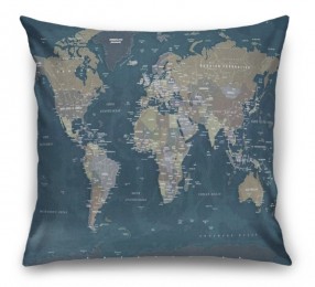 3D Подушка «Джинсовая карта мира»