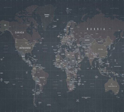 3D Подушка «Потертая карта мира» вид 2
