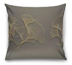 3D Подушка «Изящные золотые листья»