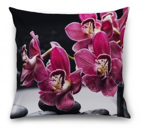  3D Подушка «Бордовые орхидеи»
