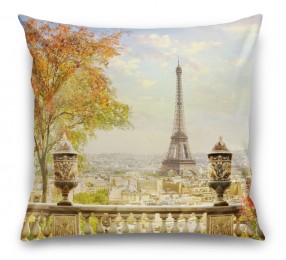 3D Подушка «Фреска Париж» 