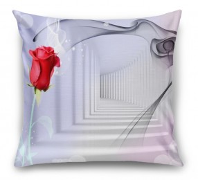 3D Подушка «Красная роза в тоннеле»