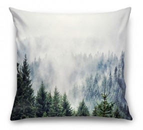 3D Подушка «Винтажное фото с туманным лесом»