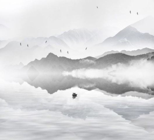 3D Подушка «Одинокая лодка в тумане» вид 2