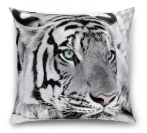3D Подушка «Тигр черно-белые» 