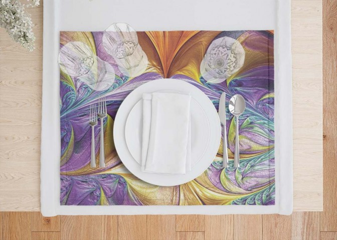 Сервировочные салфетки под тарелки «Фиолетово-желтая абстракция» вид 7