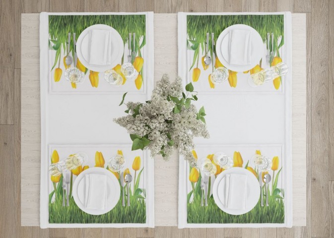 Салфетки на стол «Желтые тюльпаны» вид 4