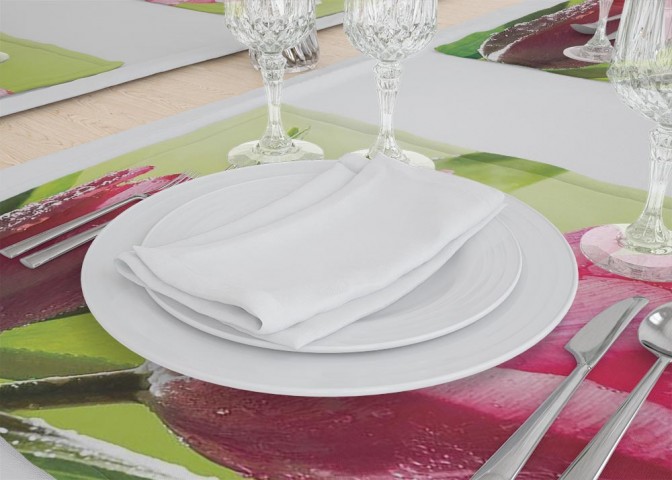 Салфетки под посуду «Тюльпаны на зеленом фоне» вид 3