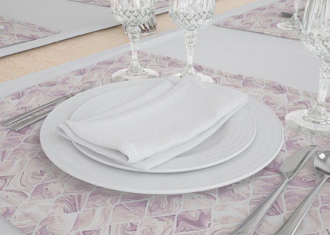 Салфетки под тарелки «Разводы на розовом мраморе» вид 3