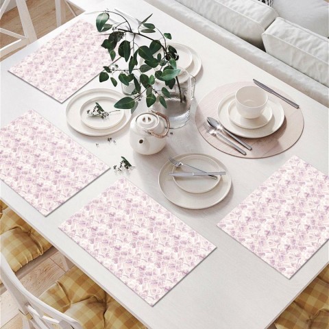 Салфетки под тарелки «Разводы на розовом мраморе» вид 6