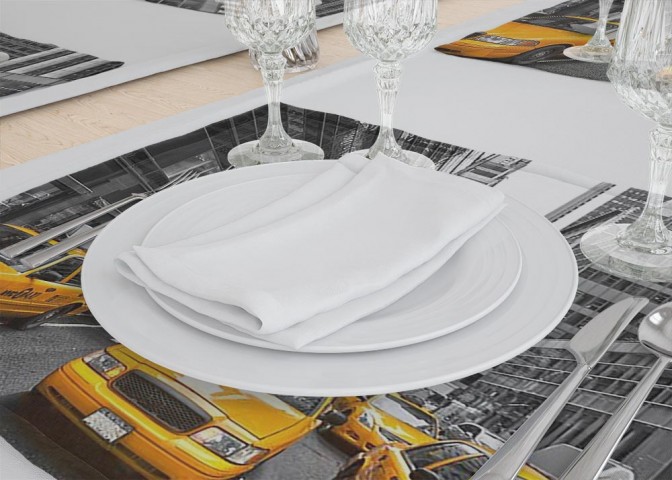 Сервировочные салфетки под тарелки «Такси Нью-Йорка» вид 3