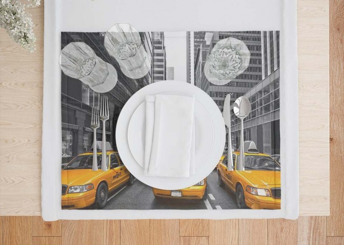 Сервировочные салфетки под тарелки «Такси Нью-Йорка» вид 7