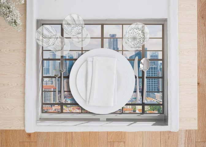 Салфетки для сервировки стола «Окно в мегаполисе» вид 7