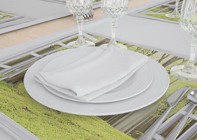 Комплект салфеток для сервировки «Окно с видом на зеленый лес» вид 3