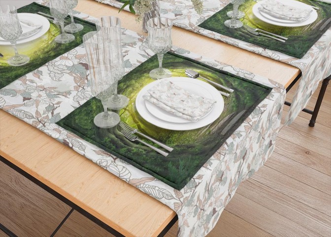 Сервировочные салфетки под тарелки «Тоннель из деревьев» вид 5