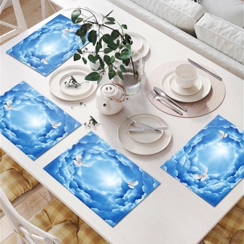 Салфетки для стола «Голуби в небе» вид 6