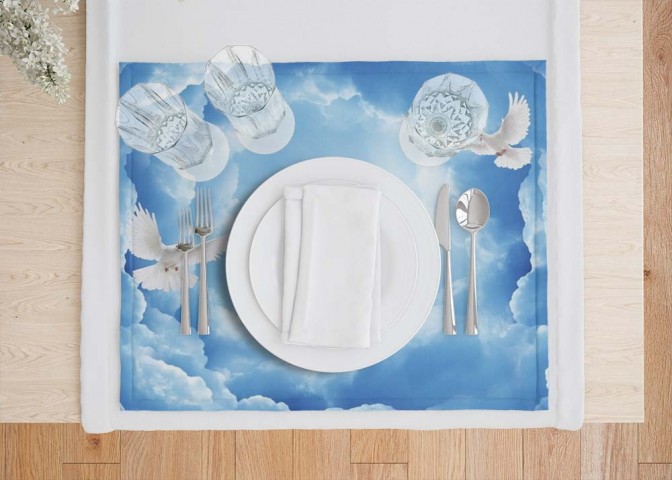 Салфетки для стола «Голуби в небе» вид 7
