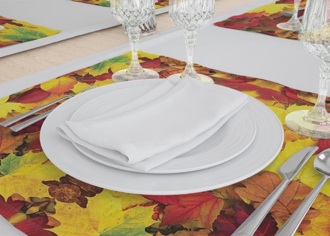 Салфетки для стола «Разноцветная листва» вид 3