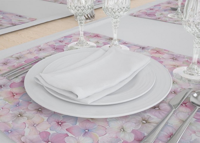 Сервировочные салфетки под тарелки «Петунии в пастельных тонах» вид 3