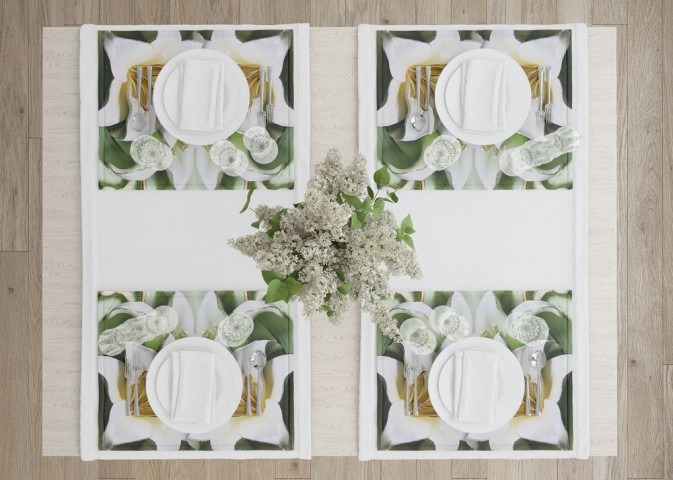 Салфетки на стол «Зеленые лилии из керамики» вид 4