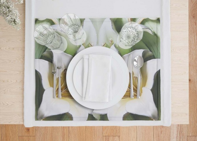 Салфетки на стол «Зеленые лилии из керамики» вид 7