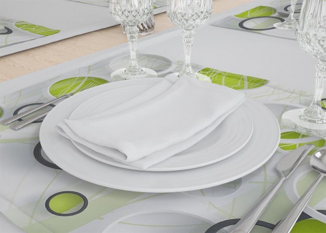 Салфетки для сервировки стола «Объемные зеленые круги» вид 3