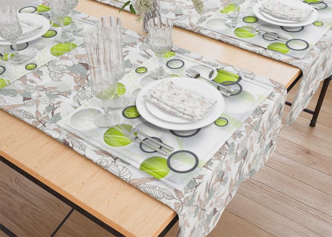 Салфетки для сервировки стола «Объемные зеленые круги» вид 5