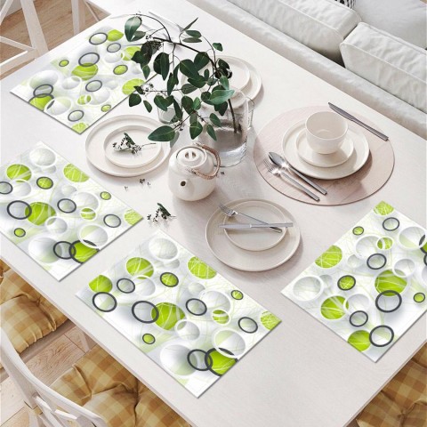 Салфетки для сервировки стола «Объемные зеленые круги» вид 6