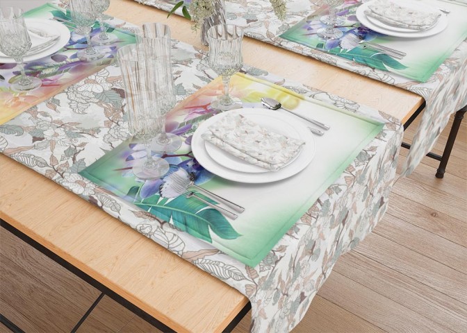 Салфетки для стола «Бабочки под орхидеей» вид 5